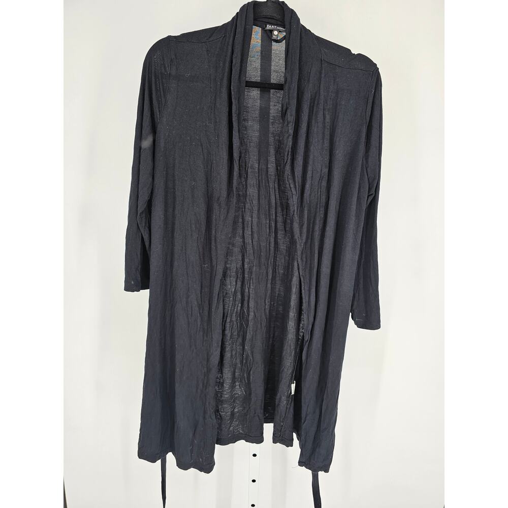 Tart Intimates womens Sz L Knee Length Robe Lightweight Black Long Sleeve